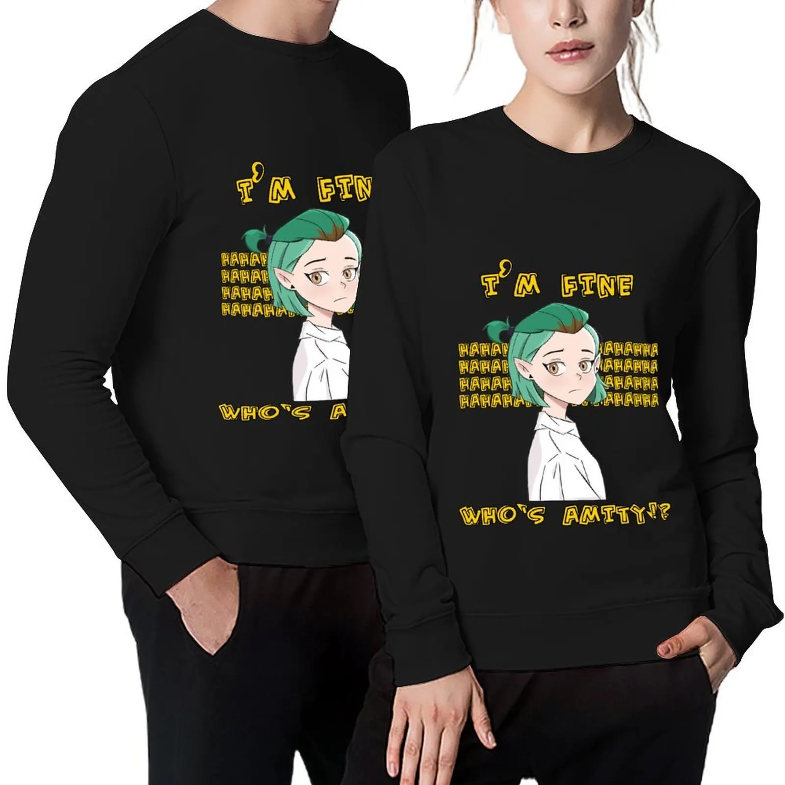 

The Owl Idols House Animation - I'm Fine - Who's Amity! Pullover graphic t shirts men men clothing autumn sweatshirt