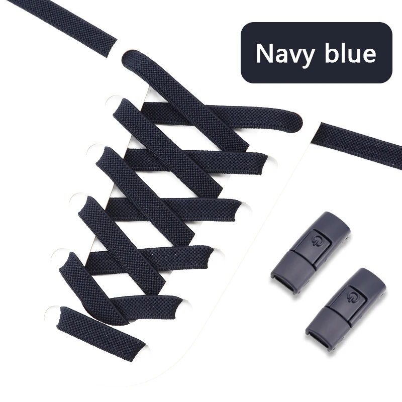 Geen Stropdas Veters Druk Lock Schoenveters Zonder Banden Elastische Veters Sneaker Kinderen Volwassen 8 Mm Verbrede Platte Schoenveter Voor schoenen