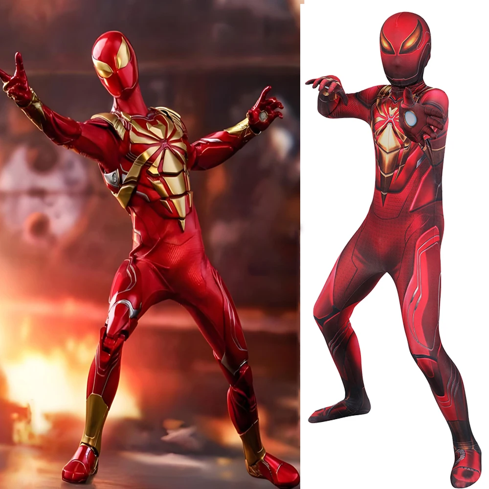 kids-marvel-spider-man-cosplay-iron-spider-armor-suit-costume-3d-printed-spandex-halloween-costume-zenzai-for-3-10yrs-chindren