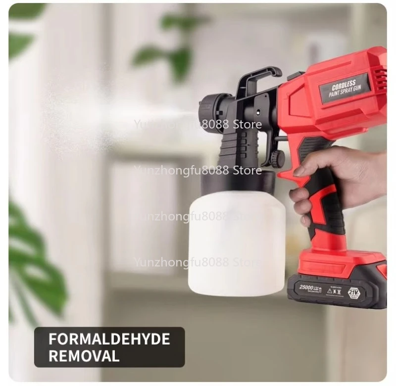 Portable Lithium-ion Spray Gun for Small DIY Latex Painters and Industrial Pressure Feed Power Spraying