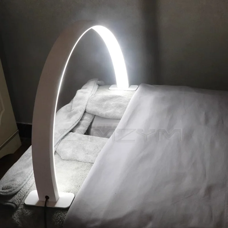 Brillo ajustable LED media luna belleza luz escritorio arco anillo lámpara para salón pestañas tatuaje uñas cuidado maquillaje