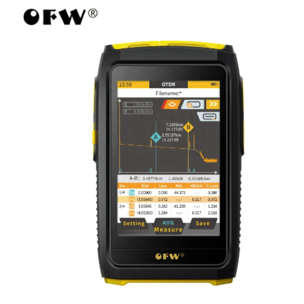 OFW OTDR FWT-100 Active Fiber Live Test 1550nm 20dB 80KM Fiber Reflectometer otdr Touch Screen OPM VFL OLS Tester