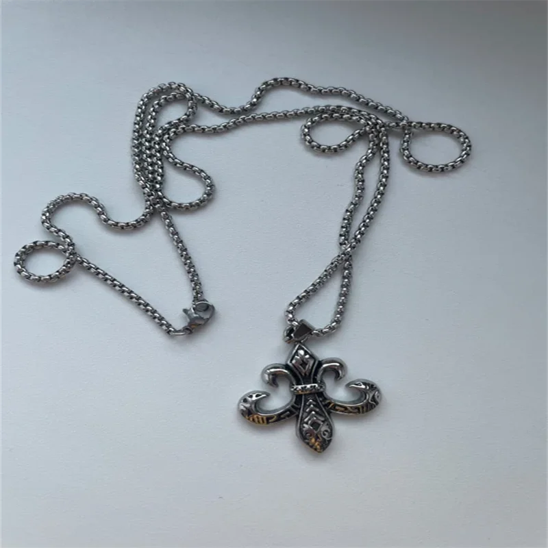 خمر الصليب قلادة قلادة للجنسين تنوعا بسيطة سترة طويلة سلسلة الهيب هوب التبعي