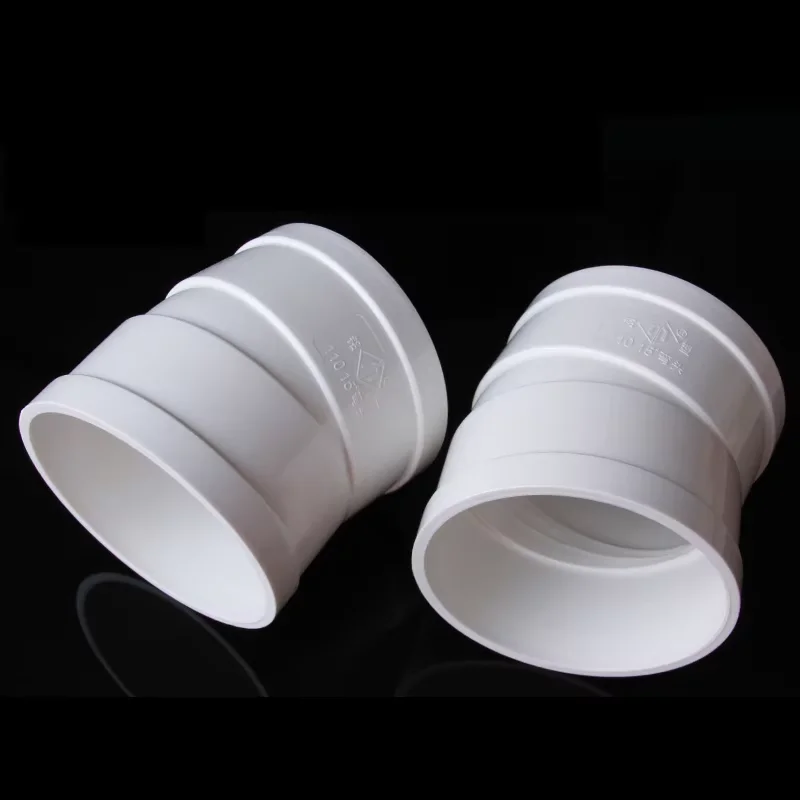 Plastic Pipe Pvc Elbow Pipe 11.25/15/22.5/30 Degree Drain Fittings 50mm 75mm 110mm 160mm