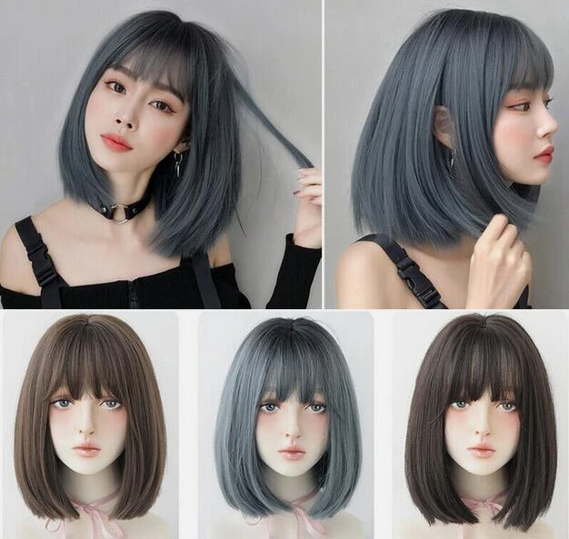 

Womens Short Straight Hair Party Cosplay Fashion Full Wig