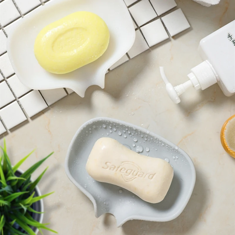 New Soap Box Multifunctional Silicone Soap Dishes Soap Sponge Drain Storage Plate Tray Non-slip Kitchen Bathroom Soap Holder