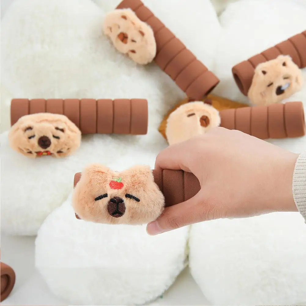 Cute Cartoon Guinea Pig Door Handle Cover Plush Anti Collision Door Knob Sleeve Protector Baby Safety Bedroom Home Decor