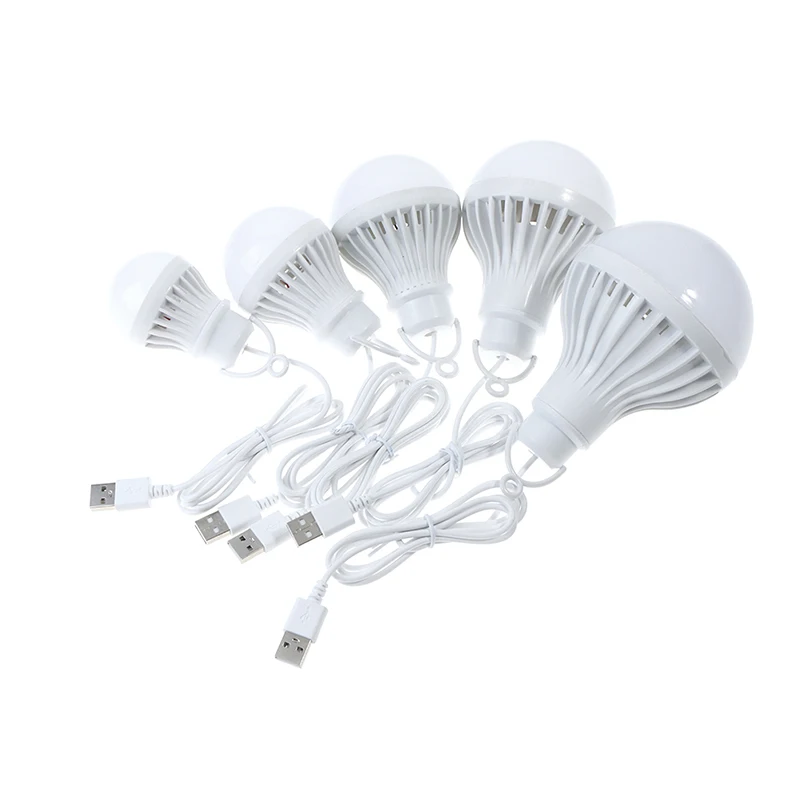 LED Lantern Portable Camping Lamp Mini Bulb LED USB Power 3W 5W 7W 12W【Homeclub】