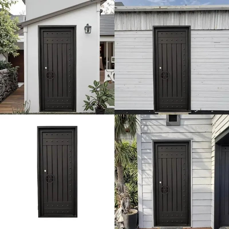 Heavy Duty Solid Steel Security Door Anti Theft Structure Reinforced Frame Outer Front Entrance Weathering and Rust Proof