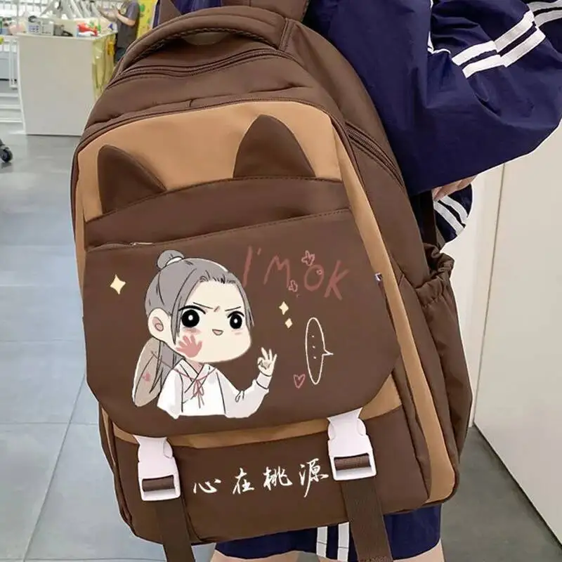 

Anime Game Breathable Mesh Black White Heaven Officials Blessing Tian Guan Ci Fu School Bags Backpacks Girls Boys
