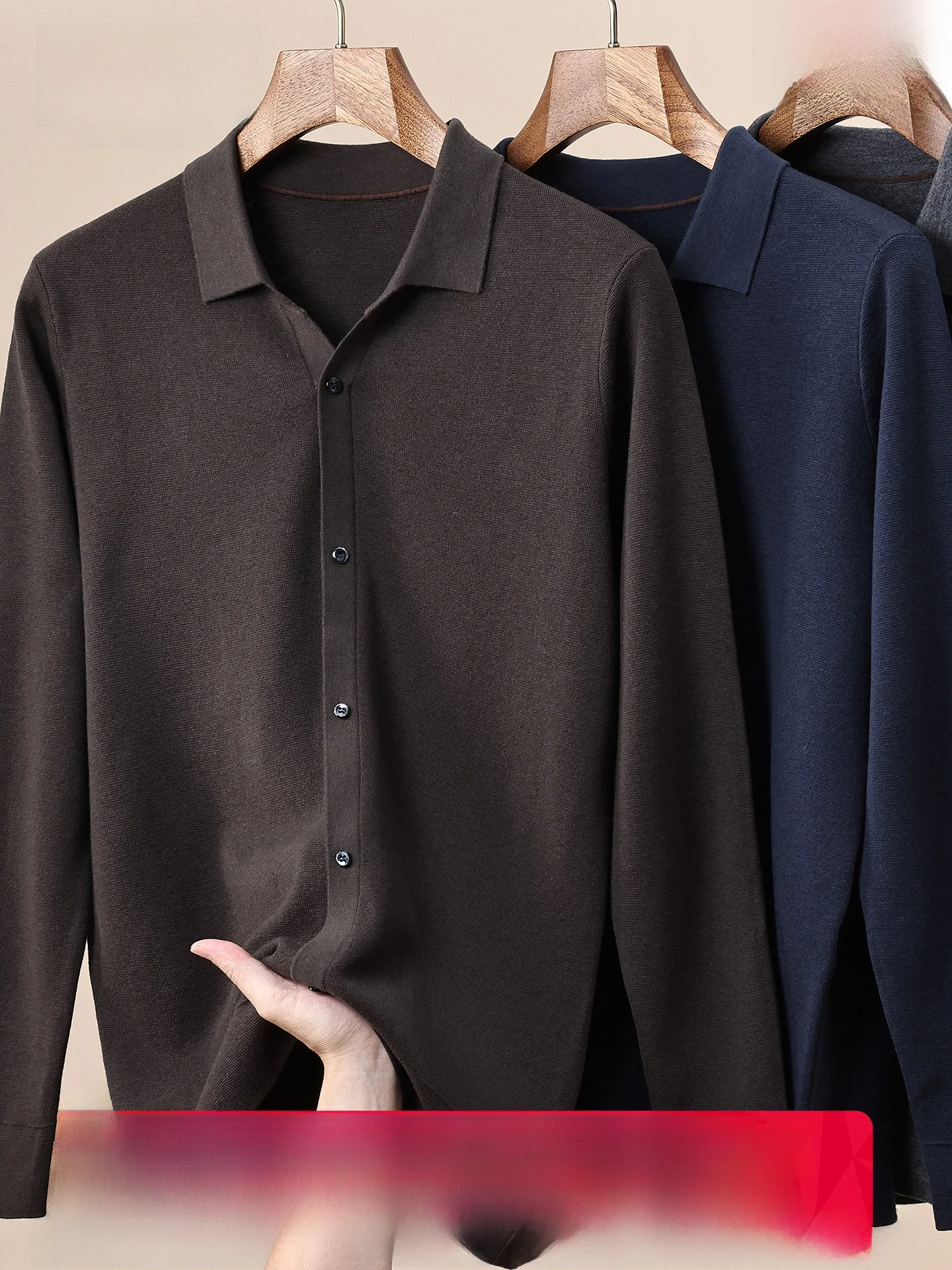 Pure Woolen Knitted Button up Cardigan for Men Thick Casual Style Fashionable Business Casual Autumn Winter New Arrival