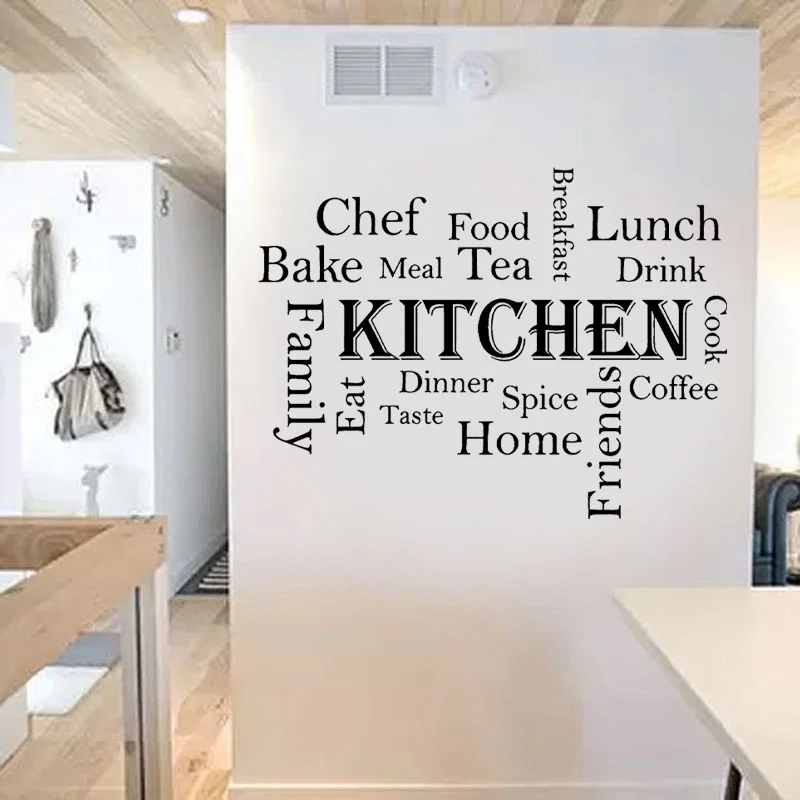 

Lunch, Food, Dinner, Cook, Kitchen Quotes Wall Sticker Vinyl Art Interior Home Decoration Kitchen Decals Removable Murals CK23