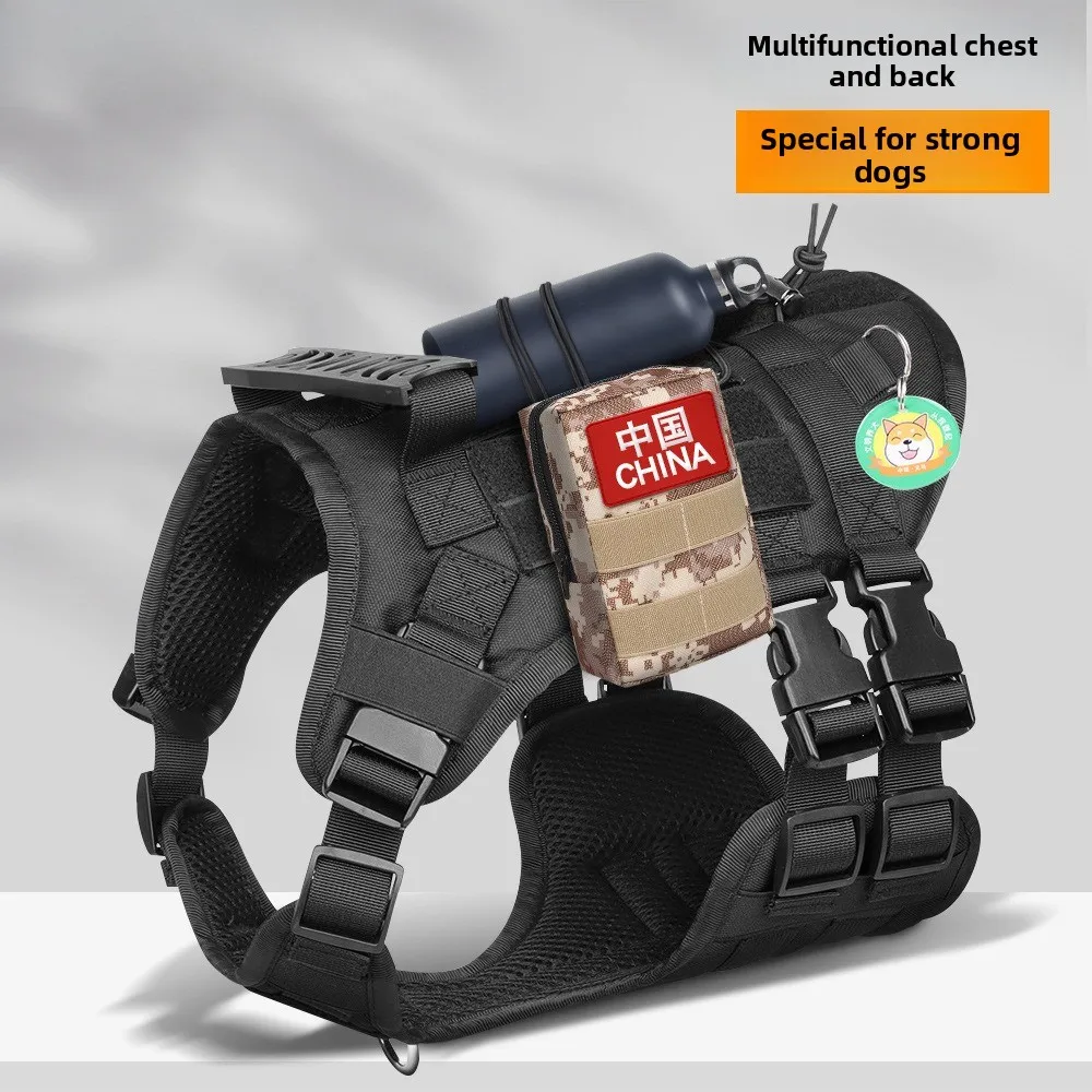 Large Dog Tactical Vest Waterproof Outdoor Harness with Dog Chain And Collar for Walking Dogs Accessory