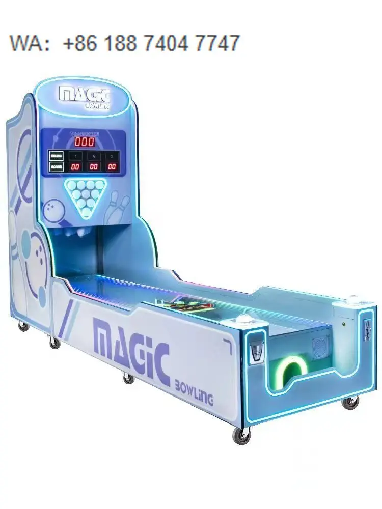 Kids Indoor Playground Equipment 3 Players Bowling Machines Bowling Alley for Sale