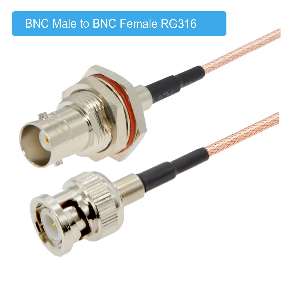 BNC female bulkhead to BNC Male Crimp 50 Ohm RG316 RF Coaxial Jumper cable BNC Pigtail Coax Extension Cable Cord
