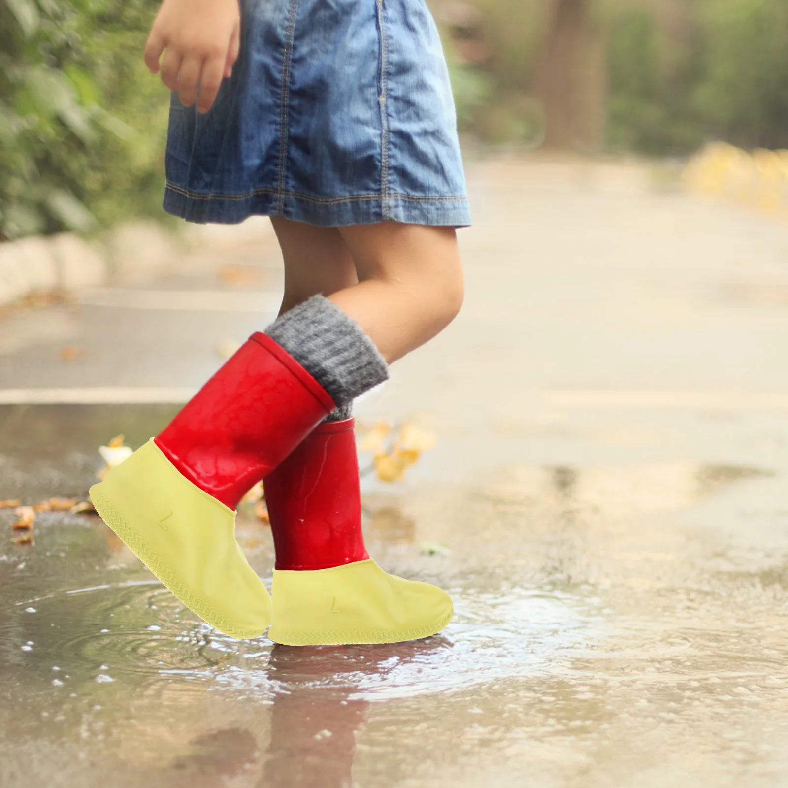 

1Pair Splashproof Thickened Silicone Shoe Covers Antislip Rainproof Boot Covers Reusable Universal Fit Waterproof Shoe