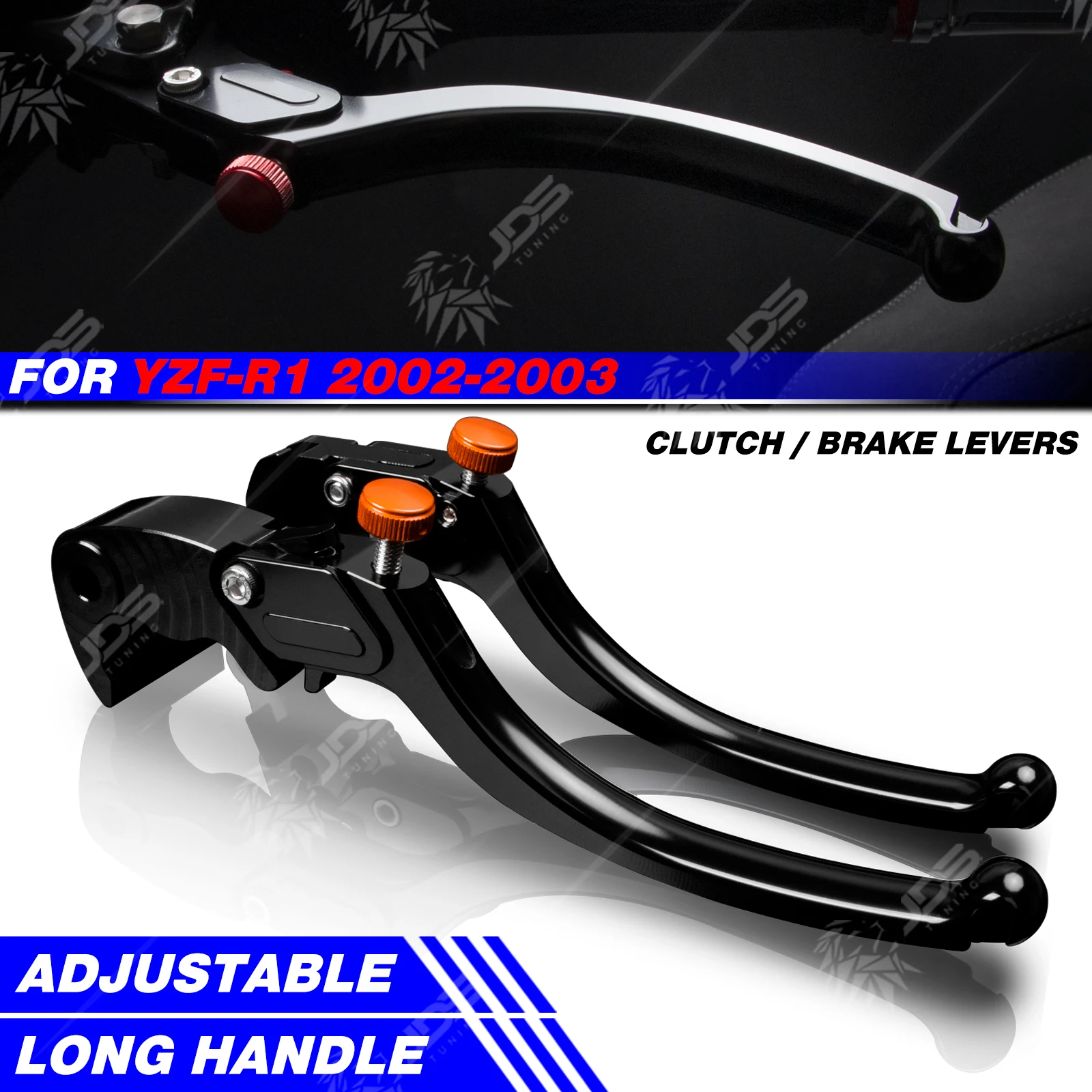 

JDSTUNING For Yamaha YZF-R1/YZFR1 2002-2003 Stepless Clutch Lever Brake Lever Set Long Handle Levers Motorcycle Accessories