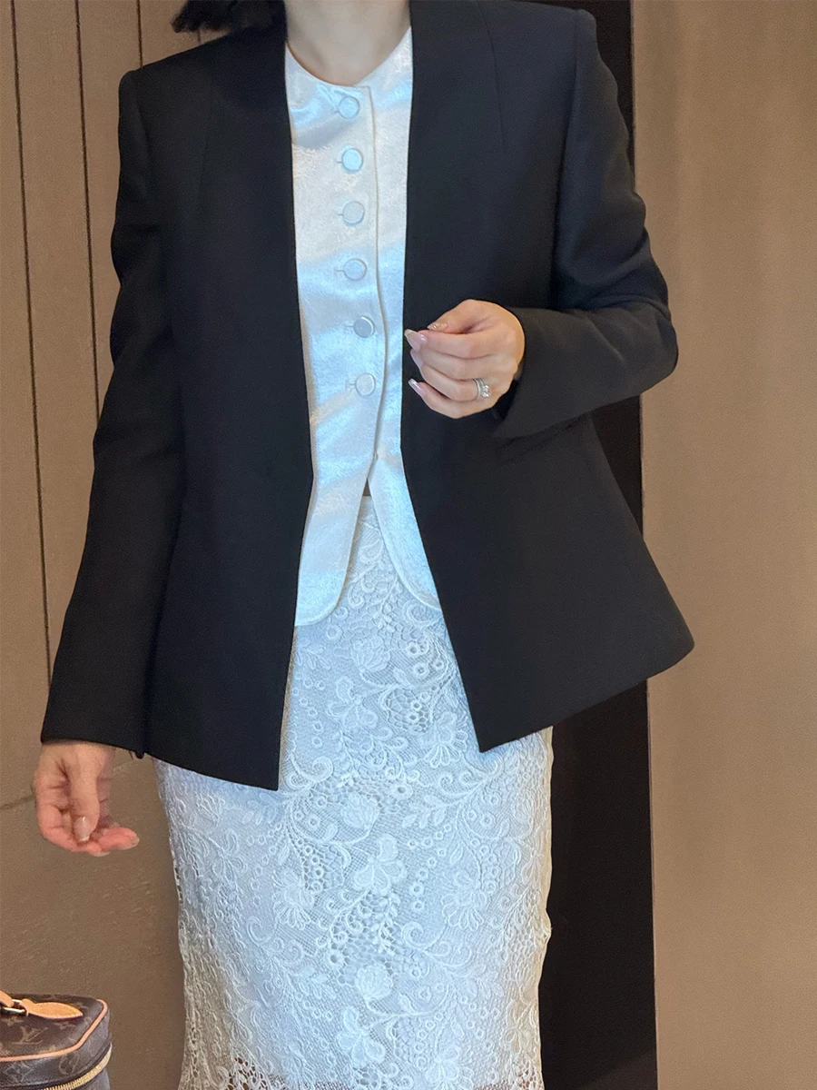 Ele Bla Garnitur z australijskiej wełny, marynarka damska, klasyczna seria modowa, nowość 2026, luksusowy styl, odzież biznesowa.