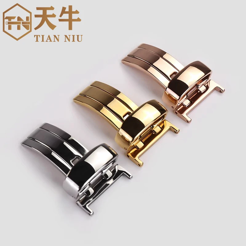 Stainless Steel Single pull butterfly buckle Deployment Watch Buckle 14 16 18mm 20mm Watch Strap Clasps Folding Buckles Button