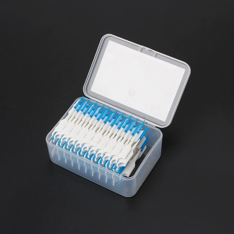 New 20-200pcs Double Floss Head Hygiene Dental Silicone Interdental Brush Toothpick