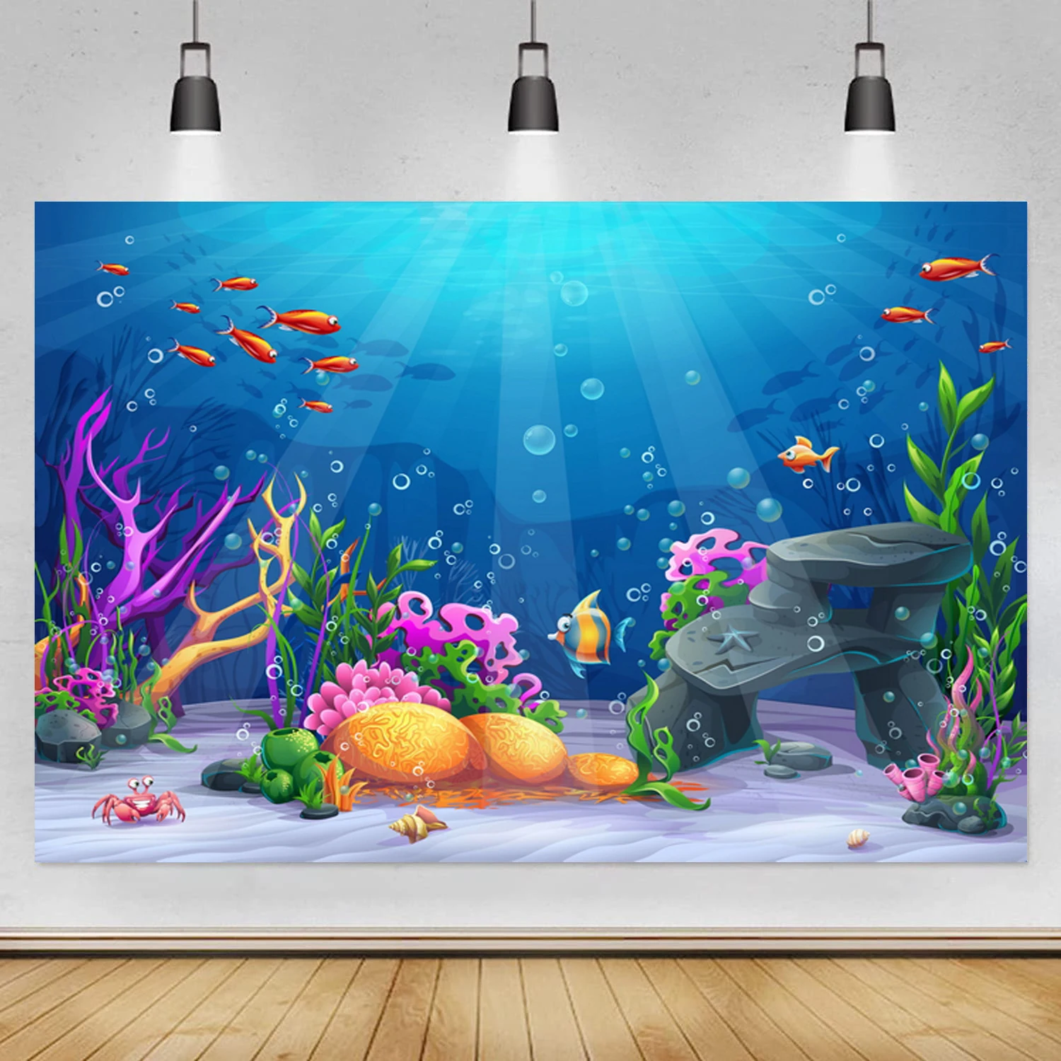 

Under The Sea Backdrop For Children Mermaid Themed Birthday Party Banner Decor Photo Background Baby Shower Cake Table Supplies