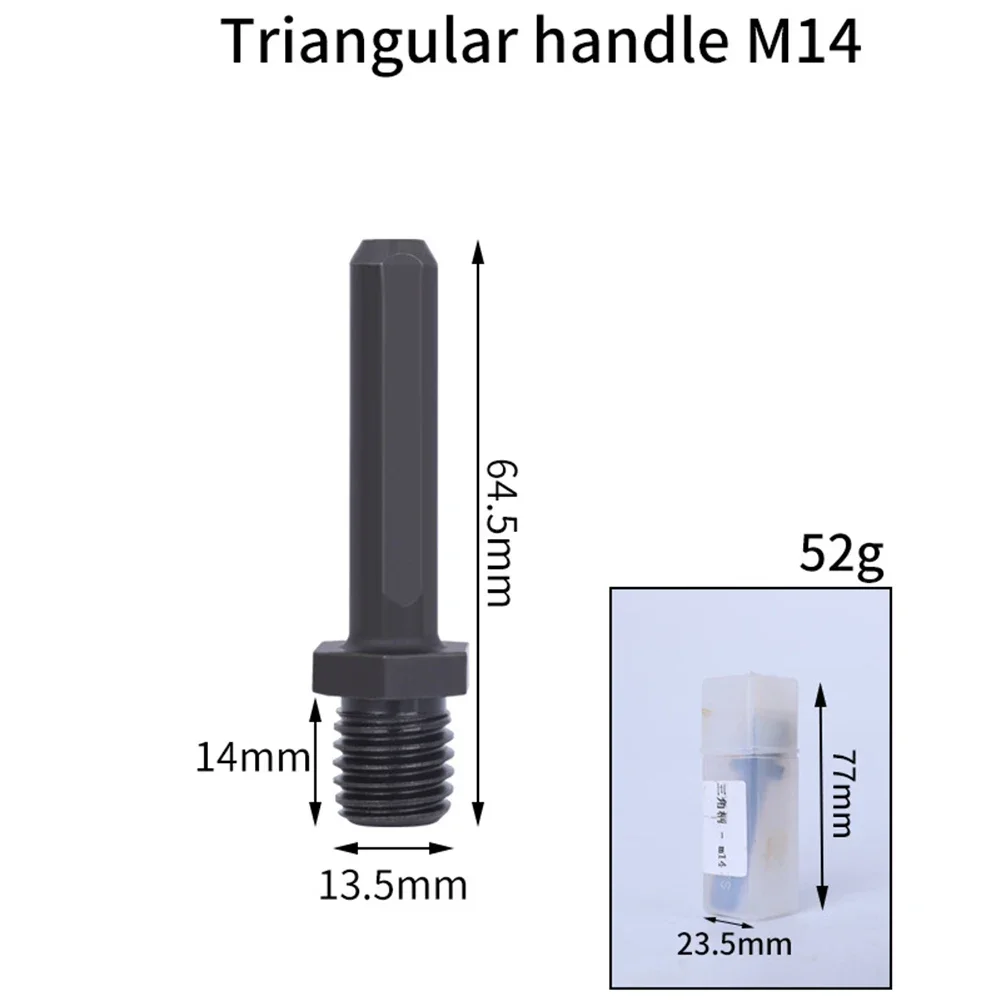 Imagem -03 - Triangular Hex Arbor Sds-plus Shank Adaptar para Bits de Diamante Serra Buraco Cabido na Broca Elétrica Martelo M16 Rosca M14 para Sds