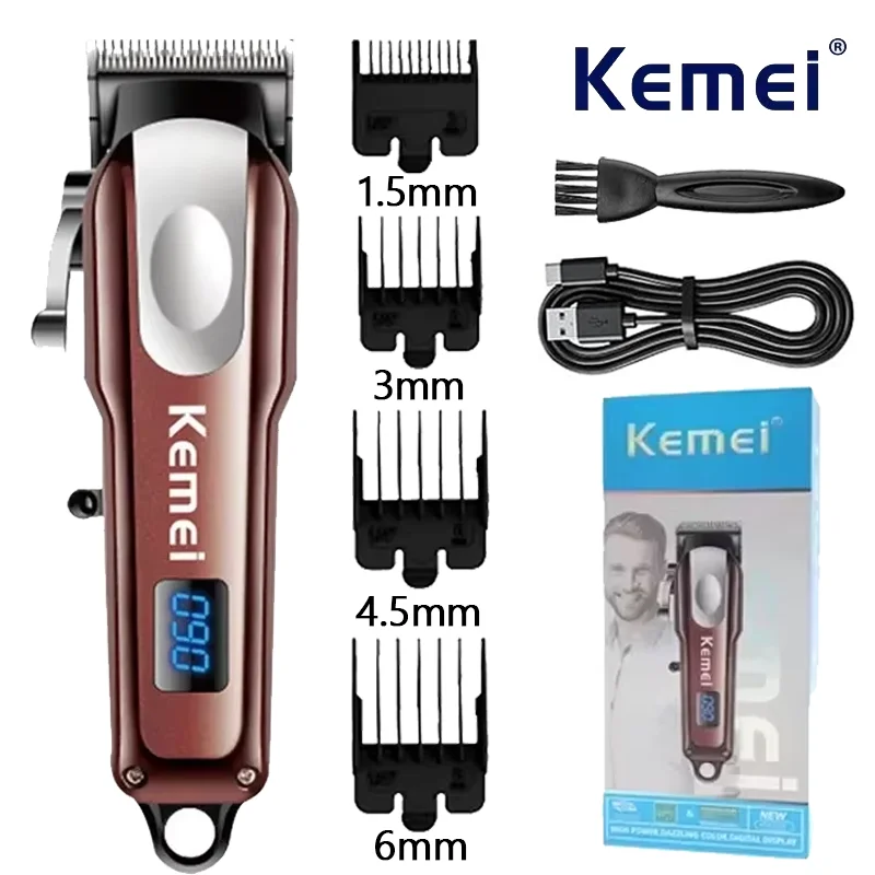 Kemei KM-233 Electric Cordless Hair Trimmer Rechargeable Adjustable Cutter Head Hair Razor Clipper Electric Clipper For Men