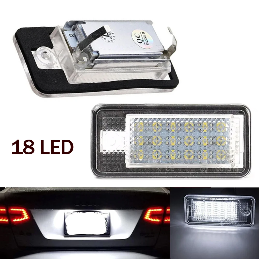 Car LED License Number Plate Light Lamp White for Audi A3 S3 8P A4 B6 B7 A5 A6 4F Q7 A8 S8 C6 Auto license plate light LED Bulbs