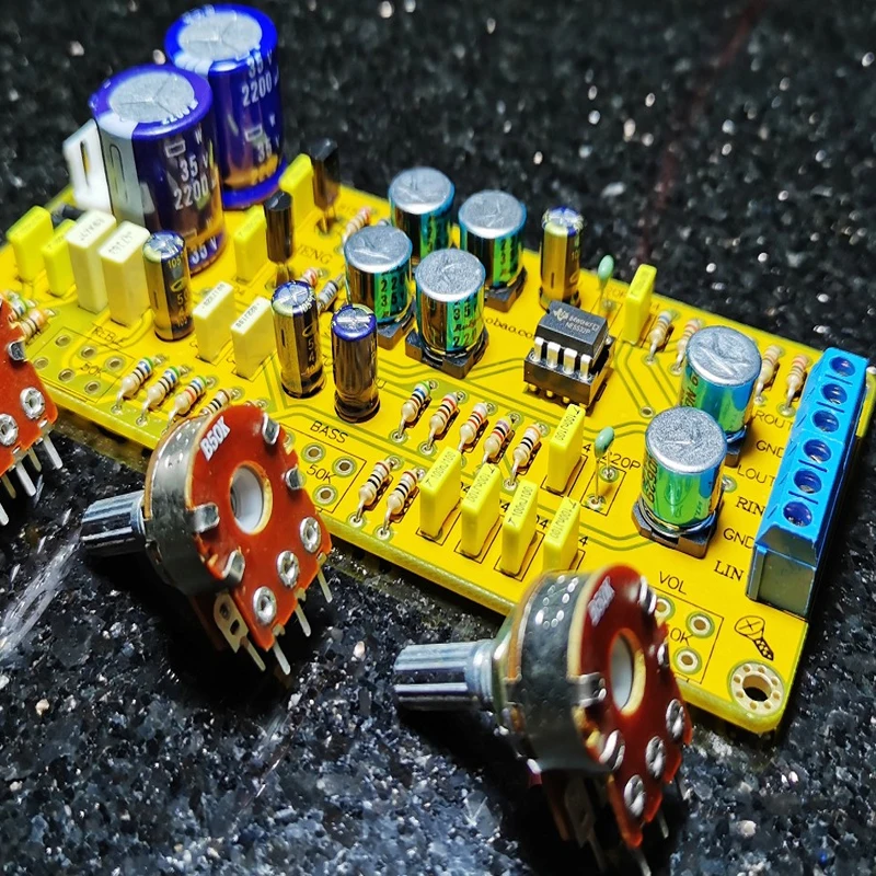 KYYSLB AC Dual 12V ~ 15V Imitation British NAD Tone Front Board DIY Kit with NE5532 Op Amp Front Board Finished Board 8DB