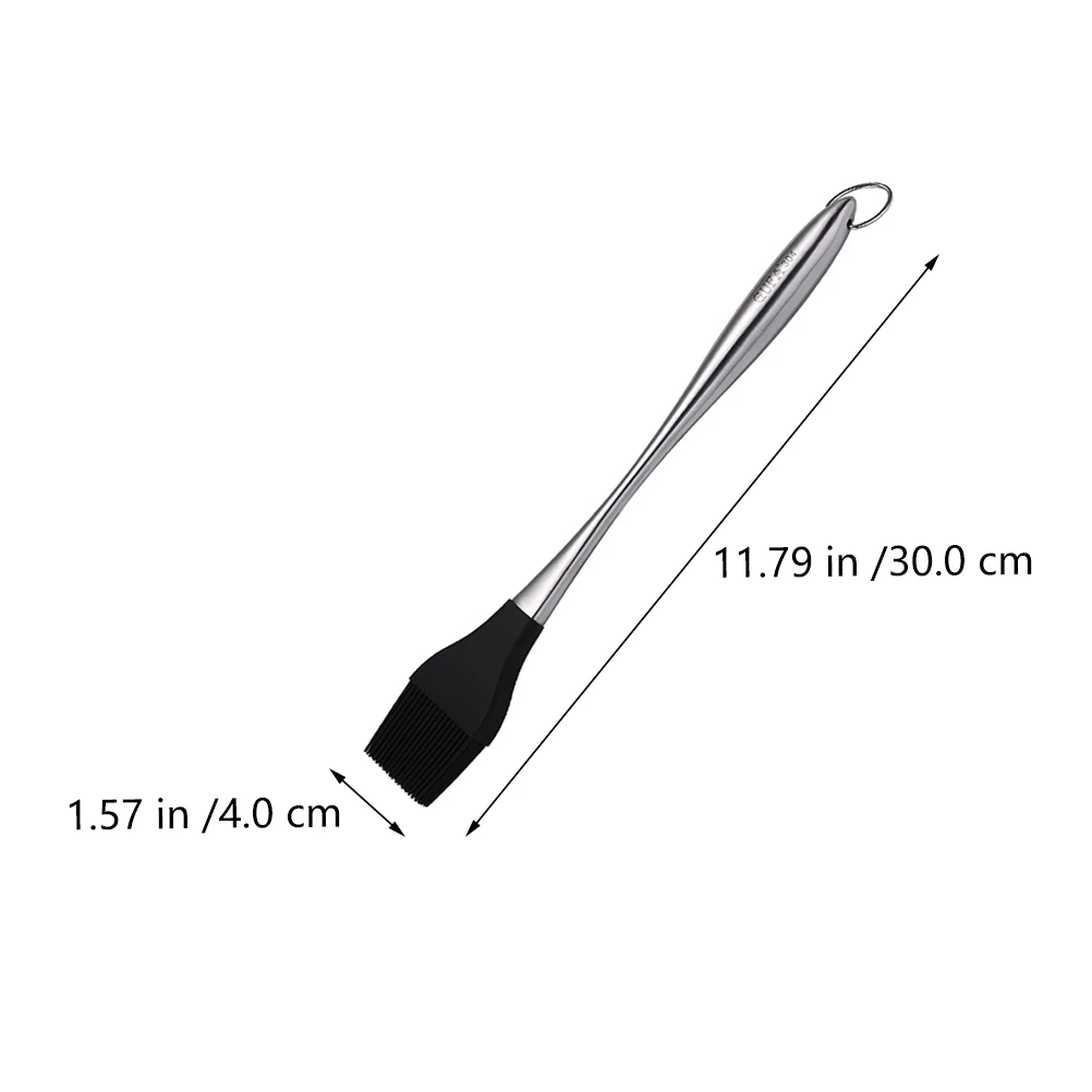 

2Pcs BBQ 304 Stainless Steel Oil Brush H Silicone Kitchenware Baking Baking Tool Tool Barbecue Grilling Silver