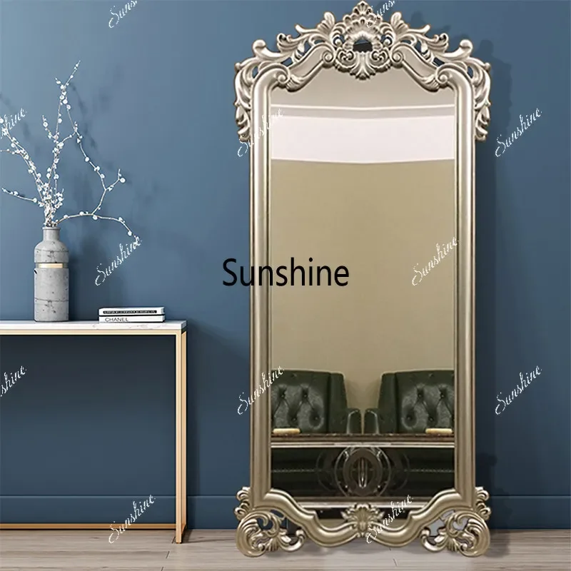 

French retro full-length mirror bedroom home living room wall-mounted dressing mirror