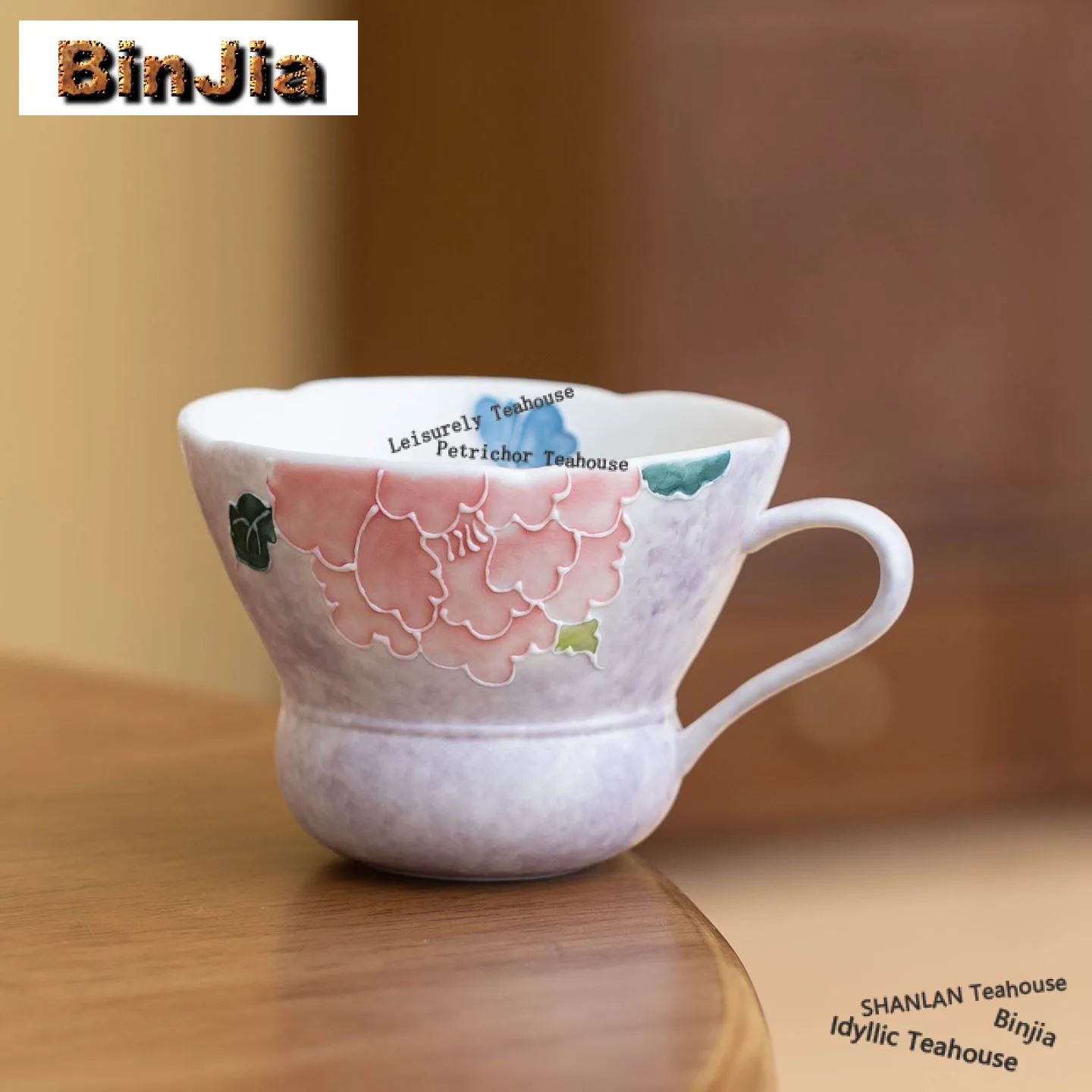 

80ml Pile-painted Peony Teacup Handmade Tea Bowl Tea Cup Set Tea-tasting Meditation Cup Jianzhan Master Cups Chinese Tea Set