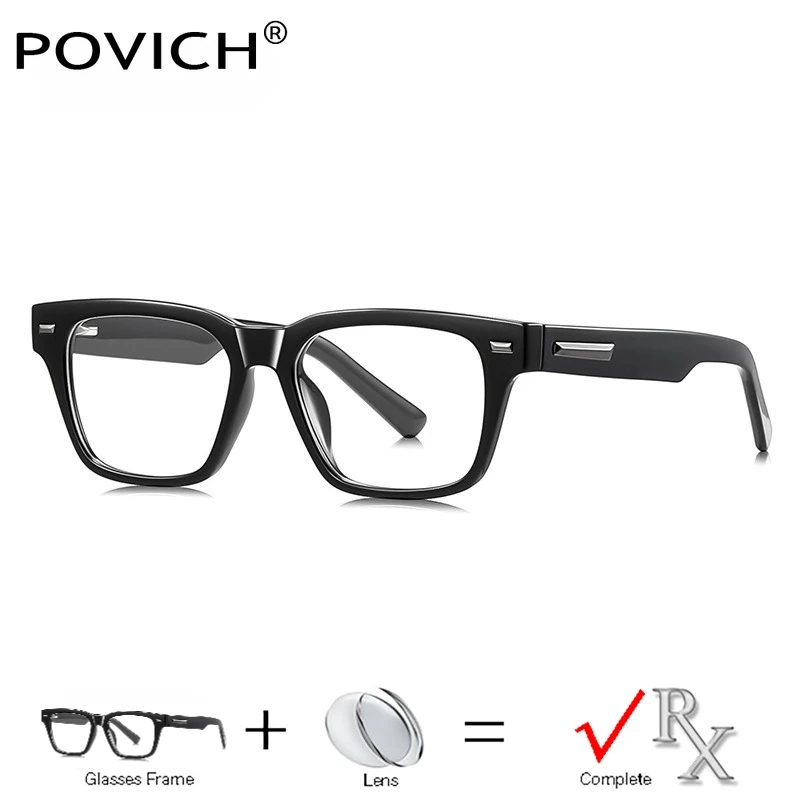 

Новые квадратные очки Povich по рецепту для Unsiex, индивидуальные близорукости/дальнозоркости/прогрессивные оптические фотохромные очки с защитой от синего света