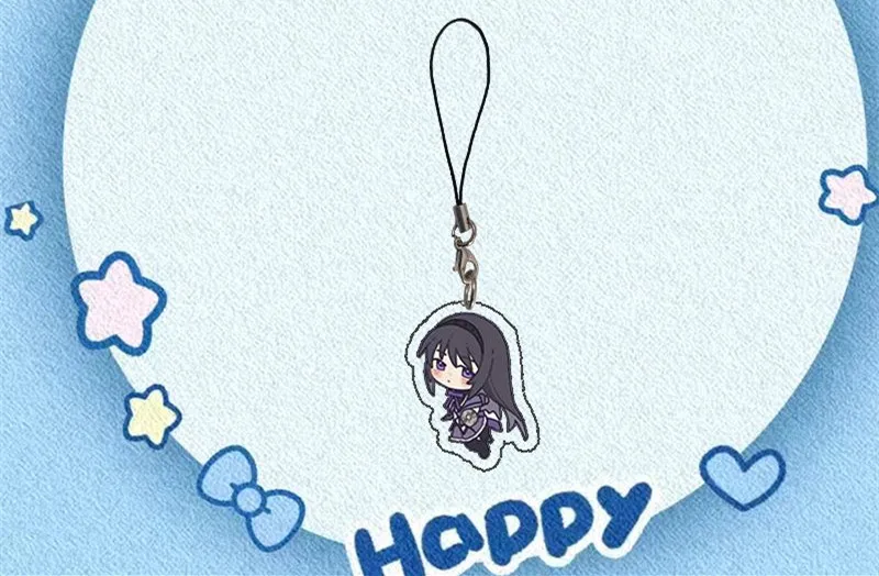 Puella Magi Madoka Magica Mobile Phone Lanyard Kaname Madoka Akemi Homura Acrylic Pendant Game Goods Collection Phone Case Decor