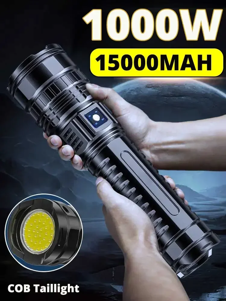 

LED Flashlight USB C Rechargeable Flash Light 990000000LM High Power Flashlights Zoom Tactical Lantern Long Shot COB Torch