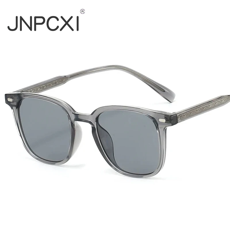 JNPCXI New TR90 Ins Popular Fashion Rectangle Sunglasses Women Retro Green Shades UV400 Men Trending Square Sun Glasses