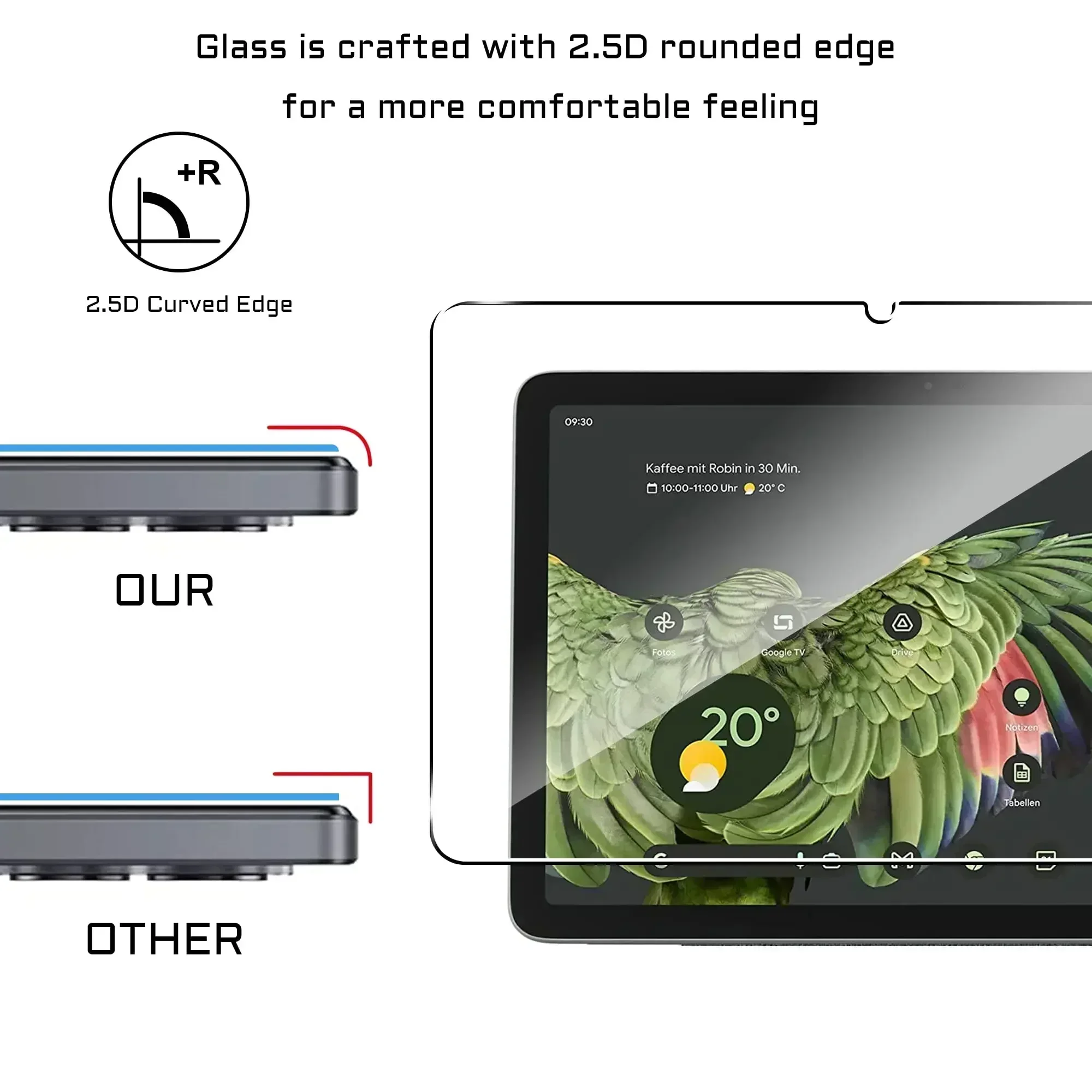 Protector de pantalla para Google Pixel Tablet 2023 (10,95 pulgadas) HD 9H Película de vidrio templado antiexplosión y antiarañazos para Google Pixe