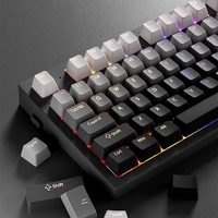 130 Keys Gradient Gray Double Shot RGB Backlit PBT Keycaps OEM Profile Shine Through Keycaps for Cherry MX Switches Keyboards