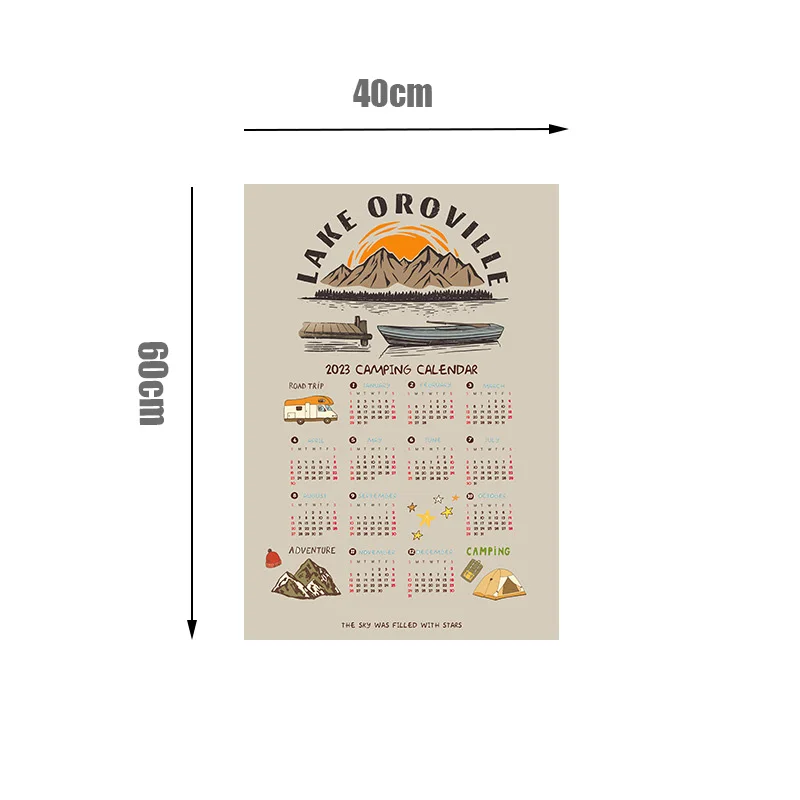 2023 Calendar Tapestry Wall Hanging Cloth for Room Fabric Decorations Home Blanket Decor Aesthetic Hanging Cloth Flip Chart