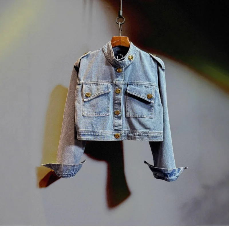 

American Retro Gold Short Women, Autumn Fashion Hong Style With Hollow Back Short