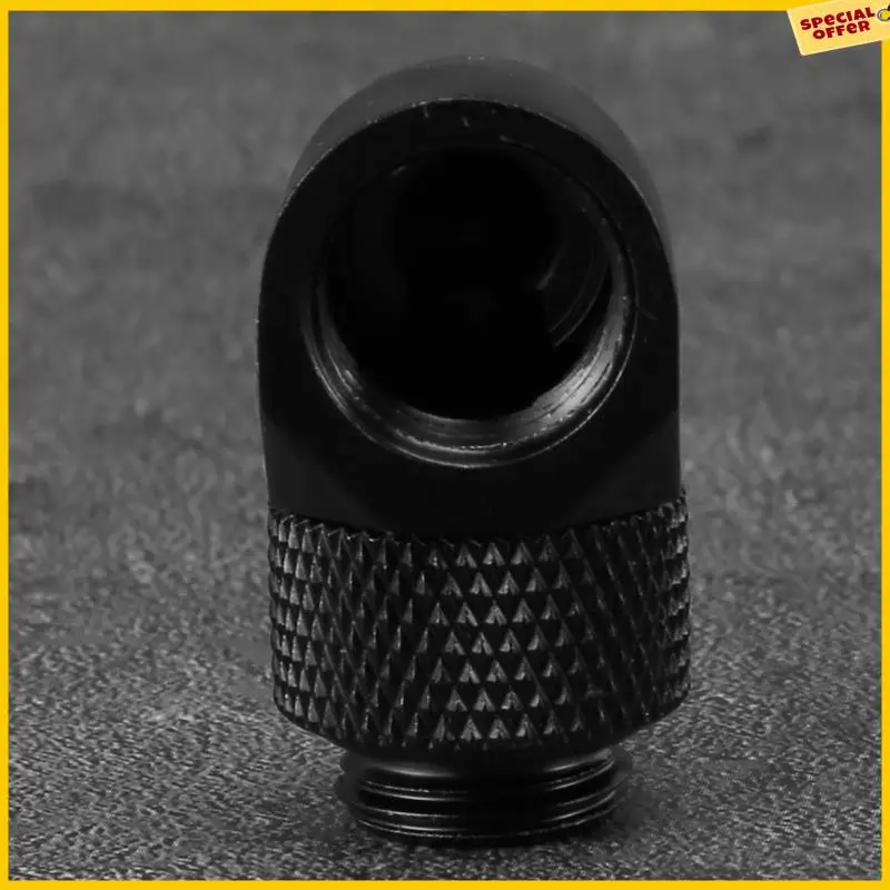 

A25P 10X 12.9Mm G1/4 Thread 90 Degree Rotary Tube Connector Fitting For Pc Water Cooling Black