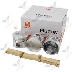 3PCS S3L2 S3L Piston With Pin Lock for Mitsubishi Engine 31A17-11100 32A17-07100 78*2.5HK+2+4mm