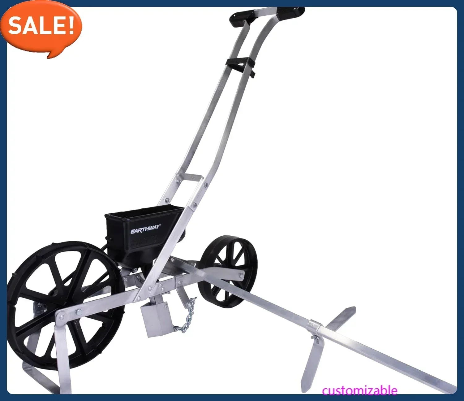 

Сеялка-рядопосадочная машина 10001 Precision Garden Seeder с 7 сеялочными пластинами и 30-дюймовым маркером для рядов, для использования в подготовленном грунте.