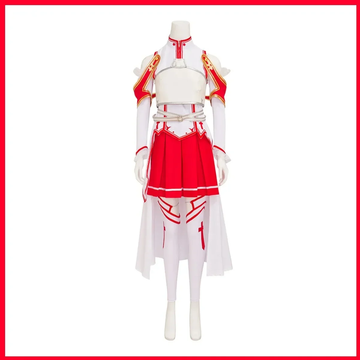 Anime Sao Sword Art Online Yuuki Asuna Cosplay Costume Wig White Red Combat Uniform Skirt Woman Sexy Carnival Halloween Suit