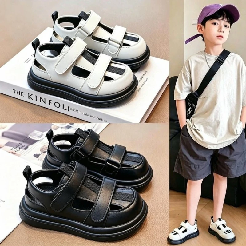 Kids Simple Summer Sandals New Hollow-out Outdoor Roman Sandals for Boys Girls Breathable Causal Children's Platform Shoes Soft