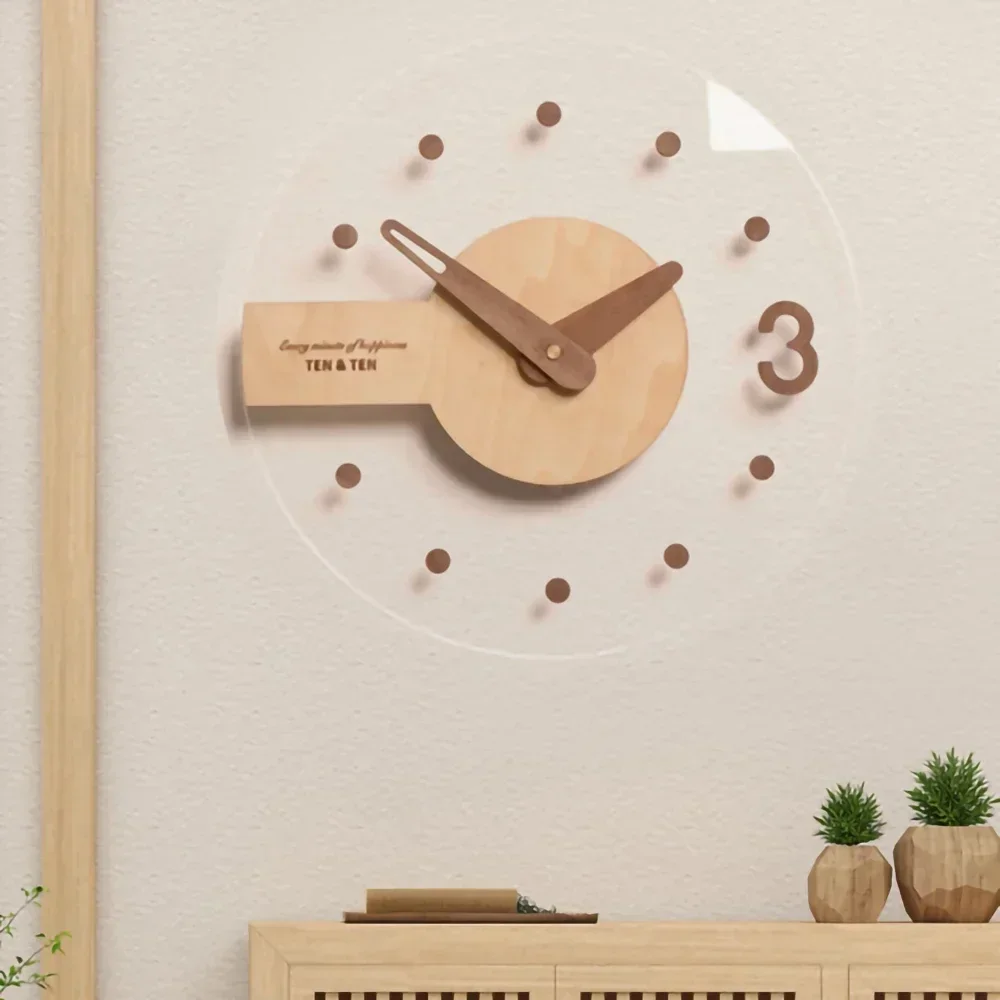 

Modern Silent Round Wooden Wall Clock Home Decor,Nordic Electronic Vintage Decorated Wall Clock For Living Room Decoration