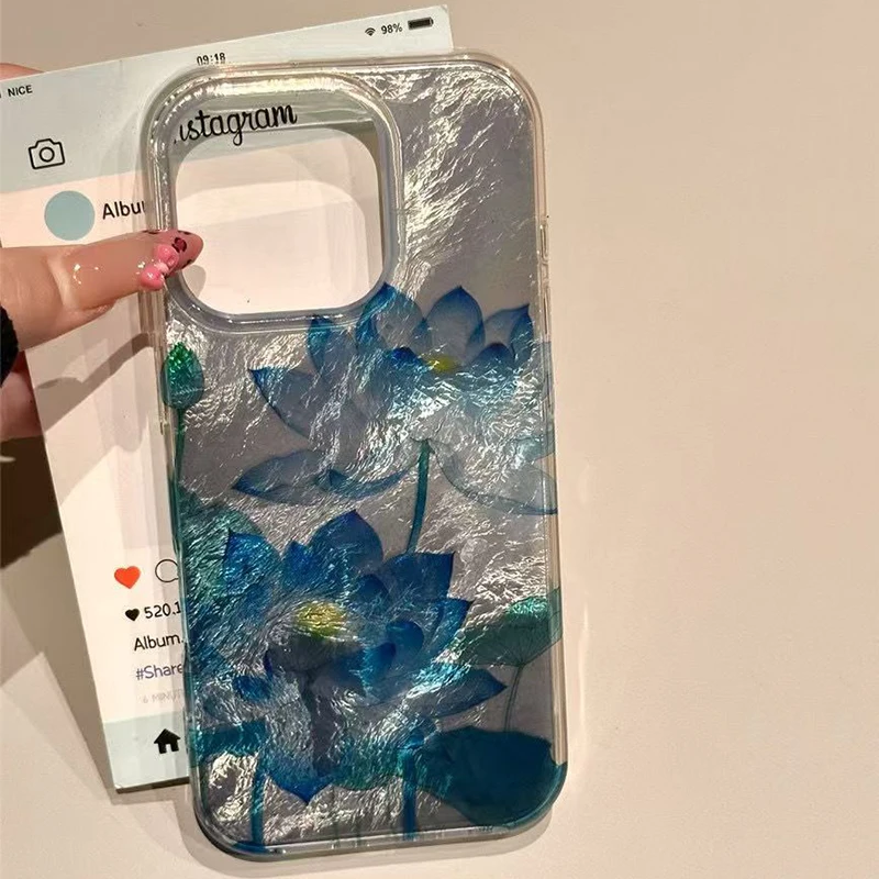 

Flower Retro Amber Texture Phone Case For iPhone 11 17 12 13 14 15 16 Pro Max XS X XR 7 8 16 14 15 Plus Silicone Bumper Cover