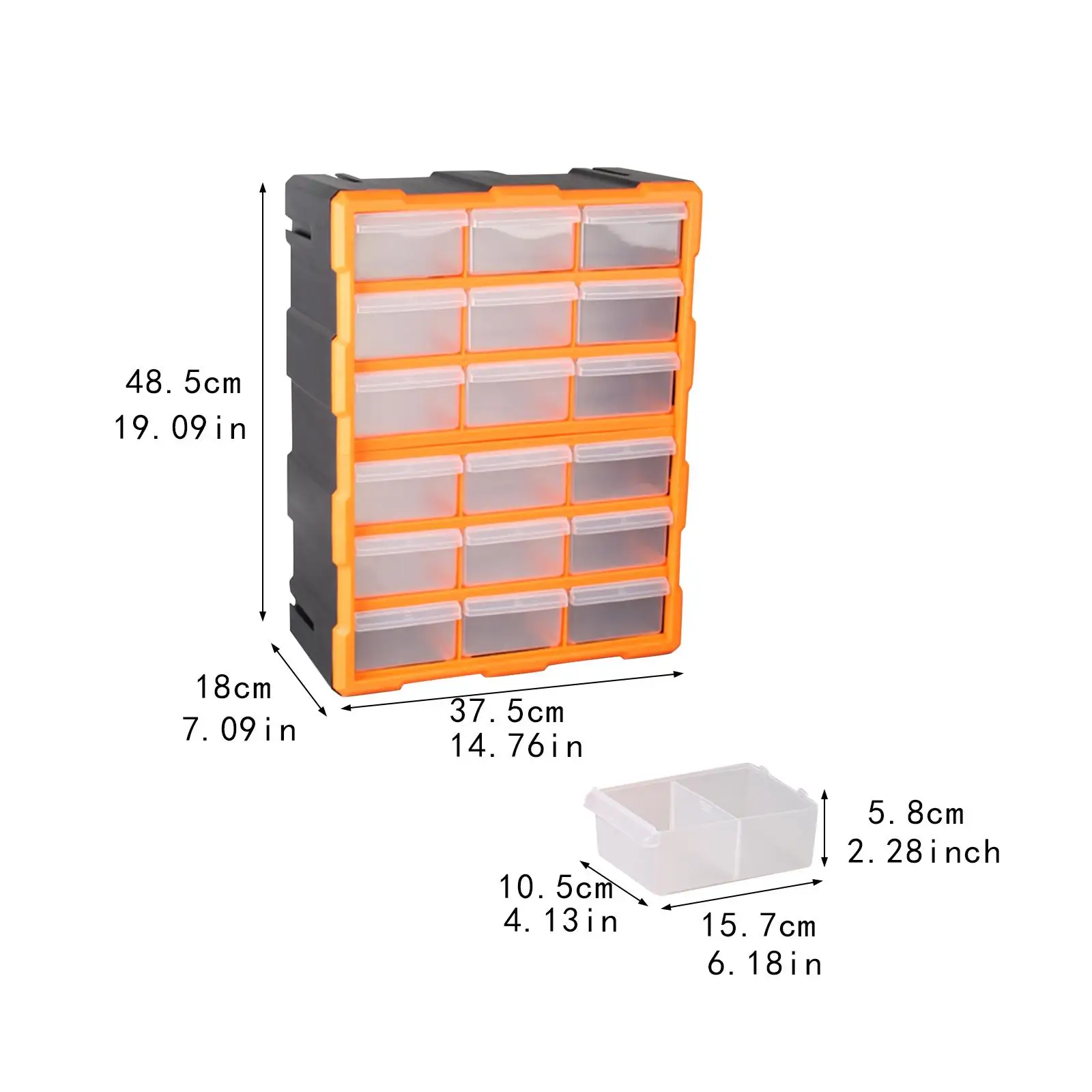 18 Drawers Parts Organizer Professional Multifunctional Container Bin Beads Box Screw Parts Sewing Cabinet Hardware Tool Storage