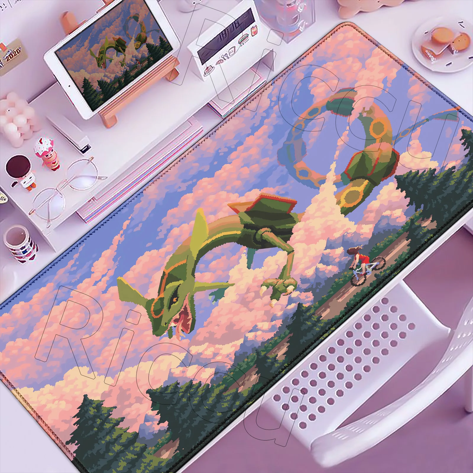 New Arrival Mouse Pad Cartoon Gaming P-pokemon Rayquaza PC Gamer 900x400 Computer Office Desk Mat Laptop Keyboard Pads Mousepad