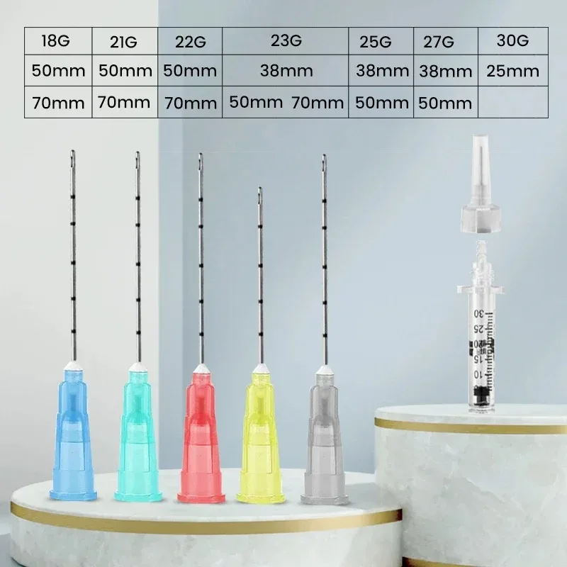 使い捨ての鈍い先端の針,充填用,マイクロ,韓国製,22g,50mm, 70mm, 25g,50mm, 70mm